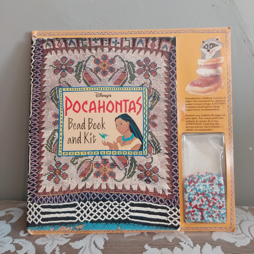 Vintage 1995 Disney Pocahontas Bead Book and Kit Native American Craft Activity